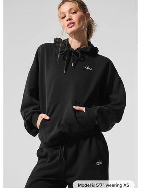 UNISEX ALO Yoga Black Sweatshirt and pants  Set